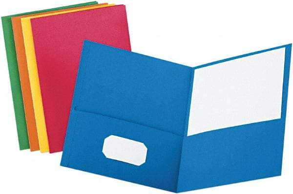 OXFORD - 8-1/2 x 11", Letter Size, Assorted Colors, Pocket Folders - 11 Point Stock - Apex Tool & Supply