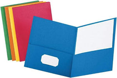 OXFORD - 8-1/2 x 11", Letter Size, Assorted Colors, Pocket Folders - 11 Point Stock - Apex Tool & Supply