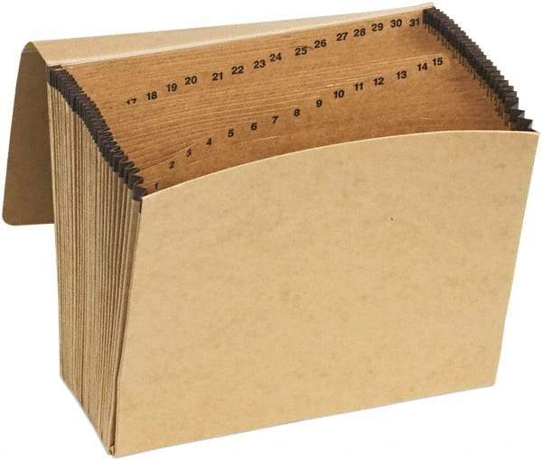 Pendaflex - 8-1/2 x 11", Letter Size, Brown, Expandable File Folders with Elastic Cord Closure - 11 Point Stock - Apex Tool & Supply