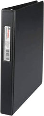 UNIVERSAL - 1" Sheet Capacity, 11 x 8-1/2", Non-View Ring Binder - Suede Finish Vinyl, Black - Apex Tool & Supply