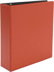 UNIVERSAL - 3" Sheet Capacity, 11 x 8-1/2", Non-View Ring Binder - Suede Finish Vinyl, Red - Apex Tool & Supply