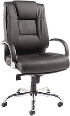 ALERA - 31" High Big & Tall/Petite/24-7 Chair - 22" Wide x 21" Deep, Soft Leather Seat, Black - Apex Tool & Supply