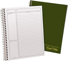 AMPAD - 84 Sheet, 9-1/2 x 7-1/4", Planner Spiral Bound Notebook - Green - Apex Tool & Supply
