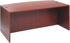 ALERA - Woodgrain Laminate Bow Front Desk - 71" Wide x 35" Deep x 41" High, Medium Cherry - Apex Tool & Supply