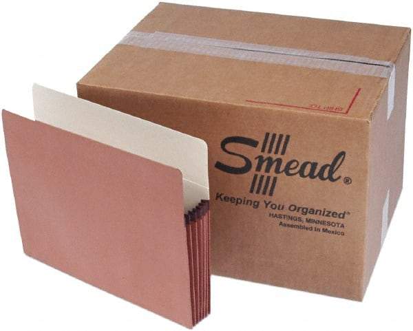 Samsill - 8-1/2 x 11", Letter Size, Manila/Redrope, Expandable File Folders with Drop Front & Top Tab Pocket - 11 Point Stock, Straight Tab Cut Location - Apex Tool & Supply