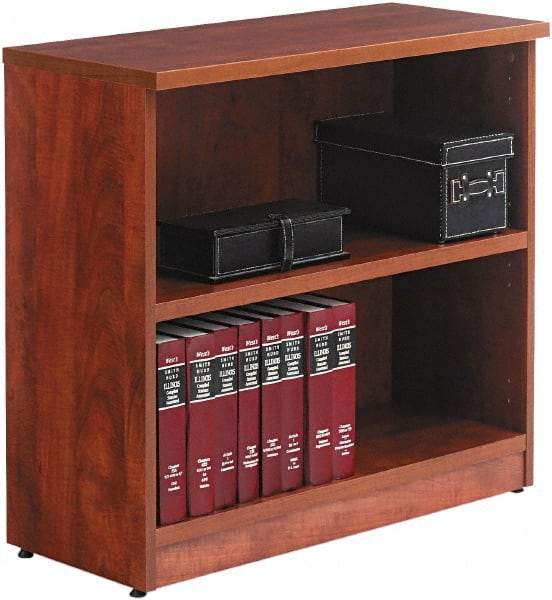 ALERA - 2 Shelf, 29" High x 31" Wide Bookcase - 14" Deep, Wood, Medium Cherry - Apex Tool & Supply