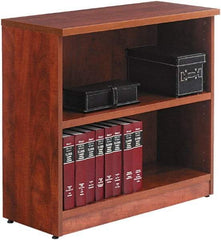 ALERA - 2 Shelf, 29" High x 31" Wide Bookcase - 14" Deep, Wood, Medium Cherry - Apex Tool & Supply