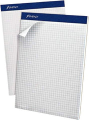 AMPAD - 100 Sheet, 8-1/2 x 11-3/4", Quadrille Writing Pad - White - Apex Tool & Supply