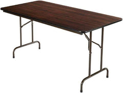 ALERA - 60" Long x 30" Wide x 29" High, Rectangular Folding Table - Walnut - Apex Tool & Supply