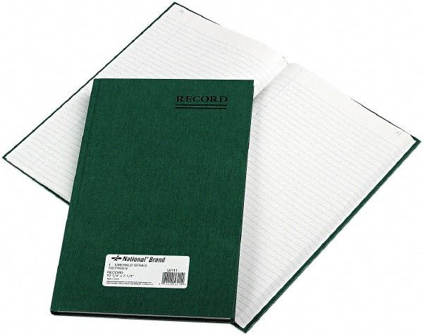 National Brand - 150 Sheet, 12-1/4 x 7-1/4", Record Rule Record/Account Book - Green - Apex Tool & Supply