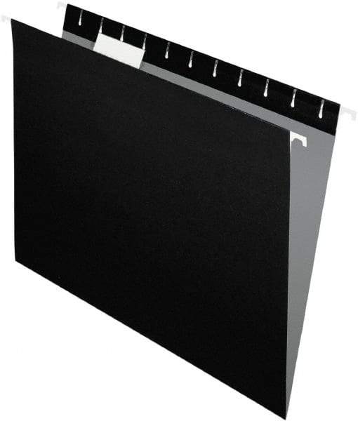 Pendaflex - 8-1/2 x 11", Letter Size, Black, Standard Hanging File Folders - 11 Point Stock, 1/5 Tab Cut Location - Apex Tool & Supply