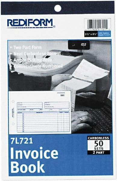 REDIFORM - 50 Sheet, 5-1/2 x 7-7/8", Invoice Book - White - Apex Tool & Supply