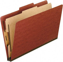 Pendaflex - 8-1/2 x 14", Legal, Red, Classification Folders with Top Tab Fastener - 11 Point Stock, 2/5 Tab Cut Location - Apex Tool & Supply