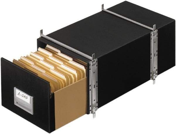 BANKERS BOX - 1 Compartment, 12 Inch Wide x 24 Inch Deep x 10 Inch High, File Storage Box - Steel Frame, Black - Apex Tool & Supply