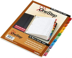 Cardinal - 11 x 8 1/2" 1 to 12" Label, 3-Hole Punched, Preprinted Divider - Multicolor Tabs, White Folder - Apex Tool & Supply
