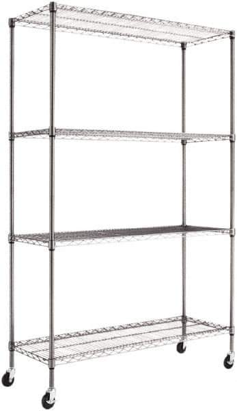 ALERA - 4 Shelf Wire Shelving Unit - 18" Deep x 72" High, - Apex Tool & Supply