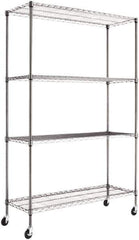 ALERA - 4 Shelf Wire Shelving Unit - 18" Deep x 72" High, - Apex Tool & Supply