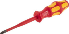 Wera - #2, 8-1/2" OAL, Insulated Phillips Screwdriver - 4" Blade Length, Round Shank, Ergonomic Handle - Apex Tool & Supply