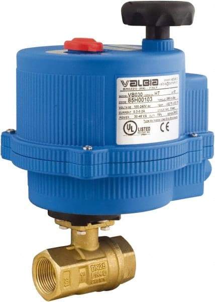 BONOMI - 1/2" Pipe, 100-240 VACV Voltage 600 psi WOG Rating Lead Free Brass Electric Actuated Ball Valve - PTFE Seal, Full Port, 150 psi WSP Rating, NPT End Connection - Apex Tool & Supply