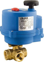 BONOMI - 1-1/2" Pipe, 100-240 VACV Voltage 400 psi WOG Rating Brass Electric Actuated Ball Valve - PTFE Seal, Standard Port, 100 psi WSP Rating, NPT End Connection - Apex Tool & Supply