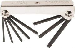 Bondhus - 8 Piece T9 to T40 Fold-Up Torx Key Set - T9, T10, T15, T20, T25, T27, T30, T40 Torx Size - Apex Tool & Supply