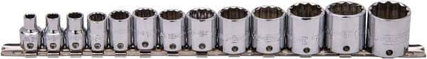 Proto - 13 Piece 3/8" Drive Socket Set - 12 Points, 1/4" to 1" Range, Inch Measurement Standard - Apex Tool & Supply