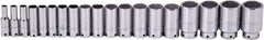 Proto - 19 Piece 1/2" Drive Deep Well Socket Set - 12 Points, 3/8" to 1-1/2" Range, Inch Measurement Standard - Apex Tool & Supply