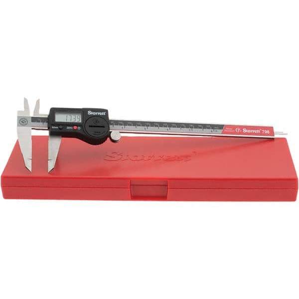 Starrett - 0 to 200mm Range, 0.01mm Resolution, IP67 Electronic Caliper - Stainless Steel with Stainless Steel Jaws, 0.02mm Accuracy, Serial Output - Apex Tool & Supply