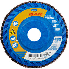 ‎4-1/2 × 7/8″ Blaze Plastic Flat Flap Disc Type 27 36 Grit R980P Premium Ceramic Alumina - Apex Tool & Supply