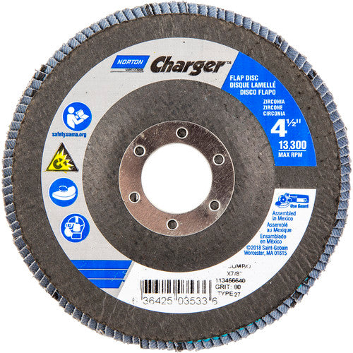 ‎4-1/2″ × 1/4″ × 7/8″ Jumbo Charger R822 Flap Disc Type 27 Jumbo 80 Grit - Apex Tool & Supply