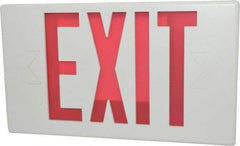 Cooper Lighting - 1 and 2 Face, 0.98, 1.03 Watt, White, Polycarbonate, LED, Illuminated Exit Sign - 120/277 VAC, Nickel Cadmium, Surface Mounted, 13 Inch Long x 2-1/8 Inch Wide x 7-1/2 Inch High - Apex Tool & Supply