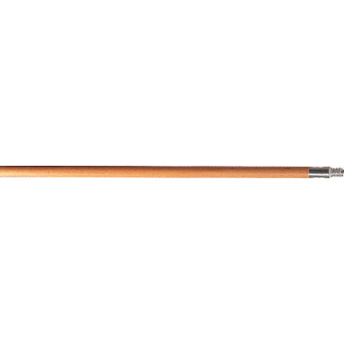 Wood Handle for Floor Sweeps with Threaded Metal Tip - Lacquered - Apex Tool & Supply