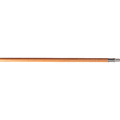Wood Handle for Floor Sweeps with Threaded Metal Tip - Lacquered - Apex Tool & Supply