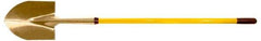 Ampco - 11-1/4" High x 9" Wide Round Aluminum Bronze Shovel - 56-1/2" Long Fiberglass Straight Handle - Apex Tool & Supply