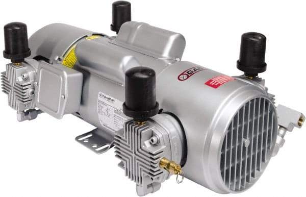 Gast - 2 hp, 11 CFM, 100 Max psi Piston Compressor Pump - 220 to 440/380 to 440 & 230/460 Volt, 21.58" Long x 12.36" Wide x 8.35" High - Apex Tool & Supply