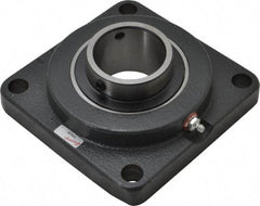 Browning - 2-3/16" ID, 6-3/8" OAL x 6-3/8" OAH 4-Bolt Flange - 6,601 Lb Static Cap, 9,752 Lb Dyn Cap, 5-1/8" Btw Mnt Hole Ctrs, Cast Iron - Apex Tool & Supply