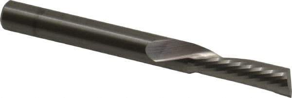 Onsrud - 1/4" Cutting Diam x 3/4" Length of Cut, 1 Flute, Downcut Spiral Router Bit - Uncoated, Right Hand Cut, Solid Carbide, 2-1/2" OAL x 1/4" Shank Diam, Single Edge, 22° Helix Angle - Apex Tool & Supply