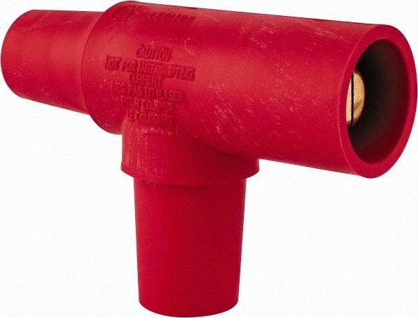 Leviton - 3R NEMA Rated, 600 Volt, 400 Amp, Female-Female-Male, Cam Type, Tapping Tee - Red - Apex Tool & Supply
