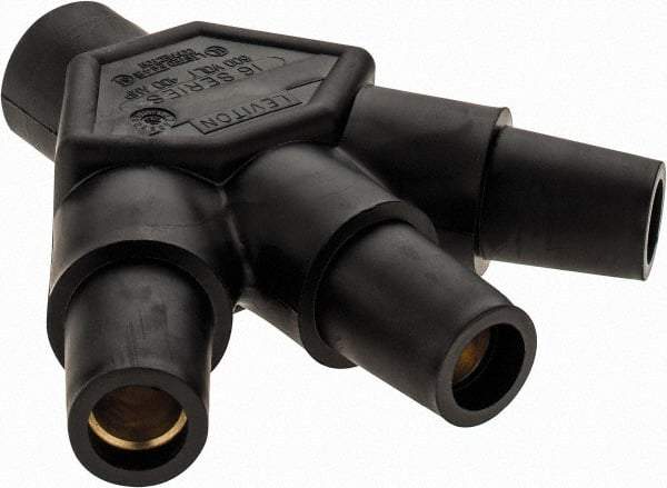 Leviton - 3R NEMA Rated, 600 Volt, 400 Amp, Male-Female-Female-Female, Cam Type, 3-Fer Single Pole Plug and Connector - Black - Apex Tool & Supply