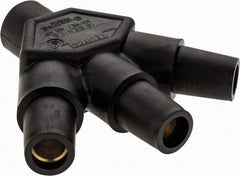 Leviton - 3R NEMA Rated, 600 Volt, 400 Amp, Male-Female-Female-Female, Cam Type, 3-Fer Single Pole Plug and Connector - Black - Apex Tool & Supply