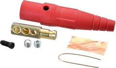 Leviton - 3R NEMA Rated, 600 Volt, 300 Amp, 2 to 2/0 AWG, Cam, Double Set Screw, Male Single Pole Plug and Connector - 7.01 Inch Long, Red - Apex Tool & Supply