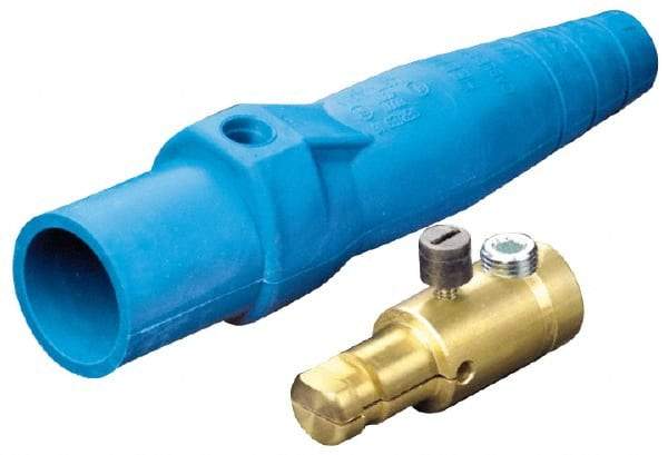 Leviton - 3R NEMA Rated, 600 Volt, 400 Amp, 1/0 to 4/0 AWG, Cam, Single Set Screw, Male Single Pole Plug and Connector - 7.01 Inch Long, Green - Apex Tool & Supply