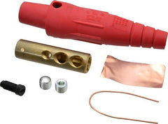 Leviton - 3R NEMA Rated, 600 Volt, 300 Amp, 2 to 2/0 AWG, Cam, Double Set Screw, Female Single Pole Plug and Connector - 6.85 Inch Long, Red - Apex Tool & Supply