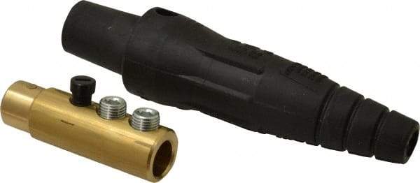 Leviton - 3R NEMA Rated, 600 Volt, 400 Amp, 1/0 to 4/0 AWG, Cam, Double Set Screw, Female Single Pole Plug and Connector - 6.85 Inch Long, Black - Apex Tool & Supply