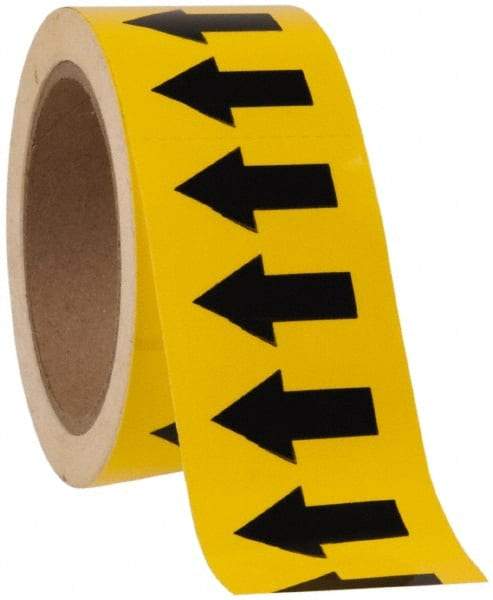 NMC - Pipe Marker with No Legend and Arrow Graphic - 1 to 10" Pipe Outside Diam, Black on Yellow - Apex Tool & Supply