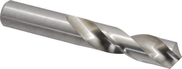 Cleveland - 53/64" 118° Spiral Flute High Speed Steel Screw Machine Drill Bit - Bright Finish, Right Hand Cut, 3-1/2" Flute Length, 5-3/8" OAL, Standard Point, Straight Shank - Apex Tool & Supply