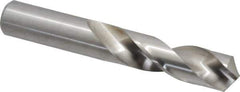 Cleveland - 53/64" 118° Spiral Flute High Speed Steel Screw Machine Drill Bit - Bright Finish, Right Hand Cut, 3-1/2" Flute Length, 5-3/8" OAL, Standard Point, Straight Shank - Apex Tool & Supply