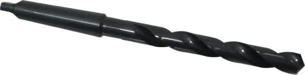 Cleveland - 19/32", 2MT 118° Point High Speed Steel Taper Shank Drill Bit - Oxide Finish, 4-7/8" Flute Length, 8-3/4" OAL, Spiral Flute, Series 2410 - Apex Tool & Supply
