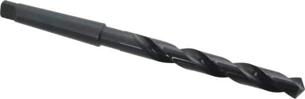 Cleveland - 39/64", 2MT 118° Point High Speed Steel Taper Shank Drill Bit - Oxide Finish, 4-7/8" Flute Length, 8-3/4" OAL, Spiral Flute, Series 2410 - Apex Tool & Supply