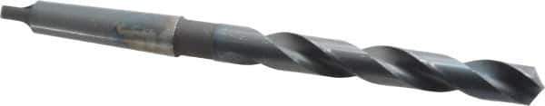 Cleveland - 21/32", 2MT 118° Point High Speed Steel Taper Shank Drill Bit - Oxide Finish, 5-1/8" Flute Length, 9" OAL, Spiral Flute, Series 2410 - Apex Tool & Supply